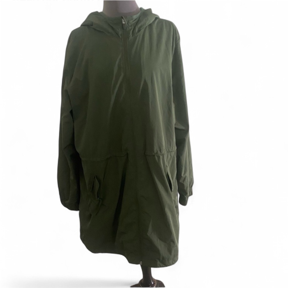 OLD NAVY ACTIVEWEAR ARMY GREEN LIGHTWEIGHT ZIP UP HOODIE JACKET SIZE XL